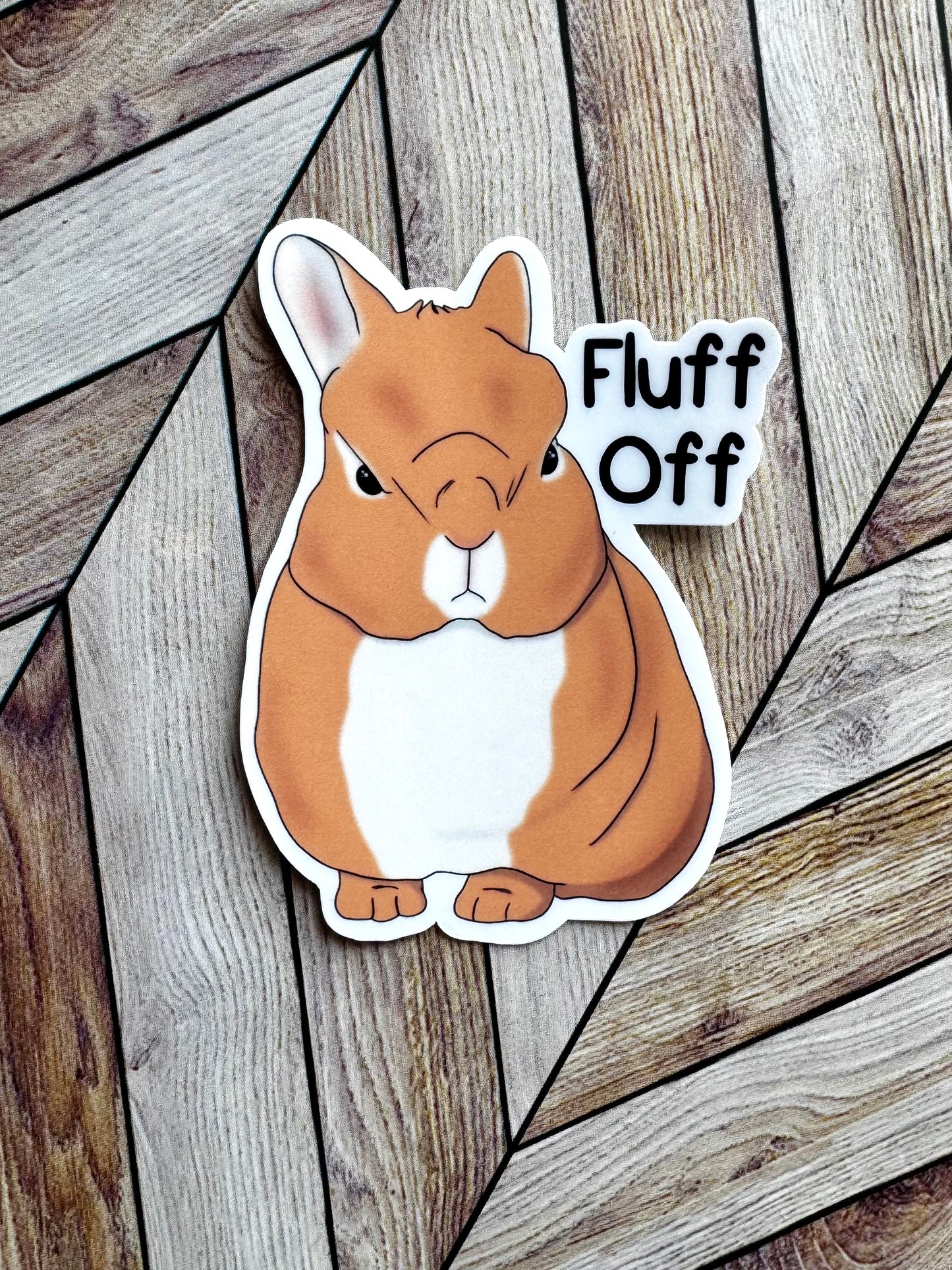 Fluff off bunny Sticker