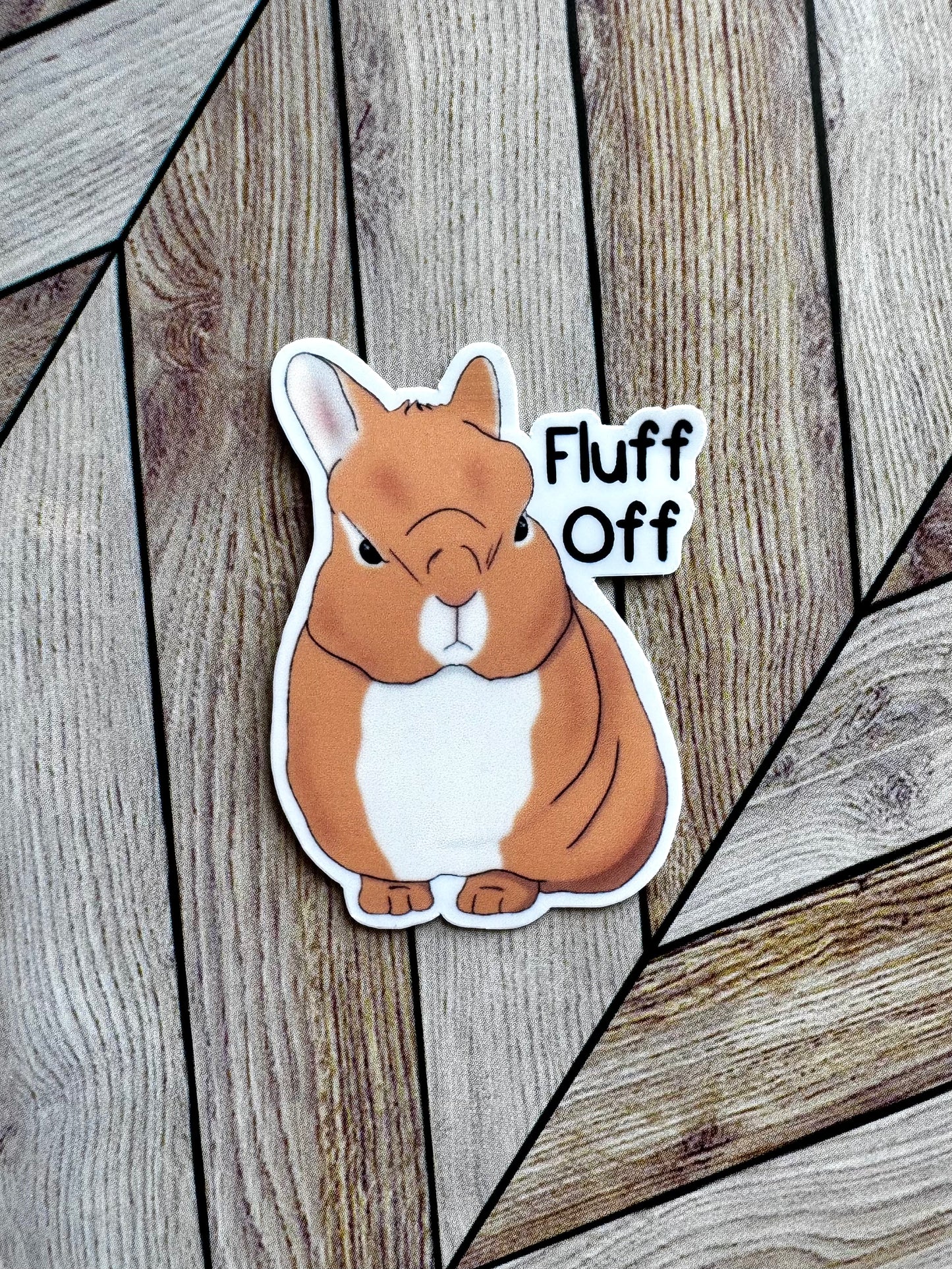Mini Fluff off bunny sticker