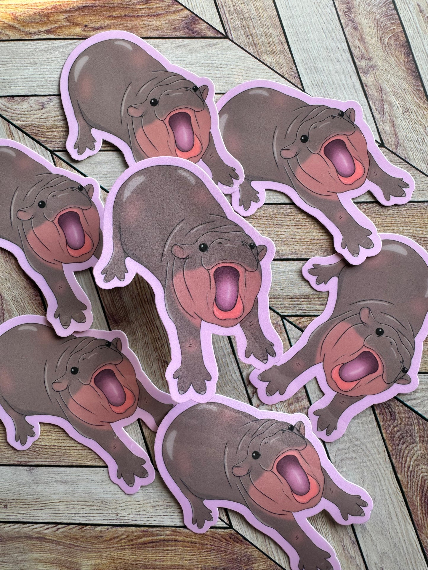 Moo Deng Hippo Sticker