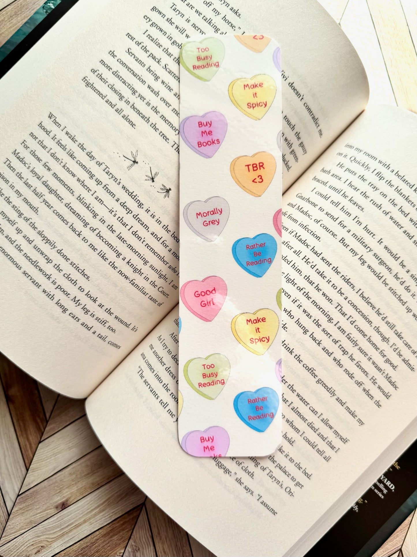 Bookish Candy Hearts Bookmark