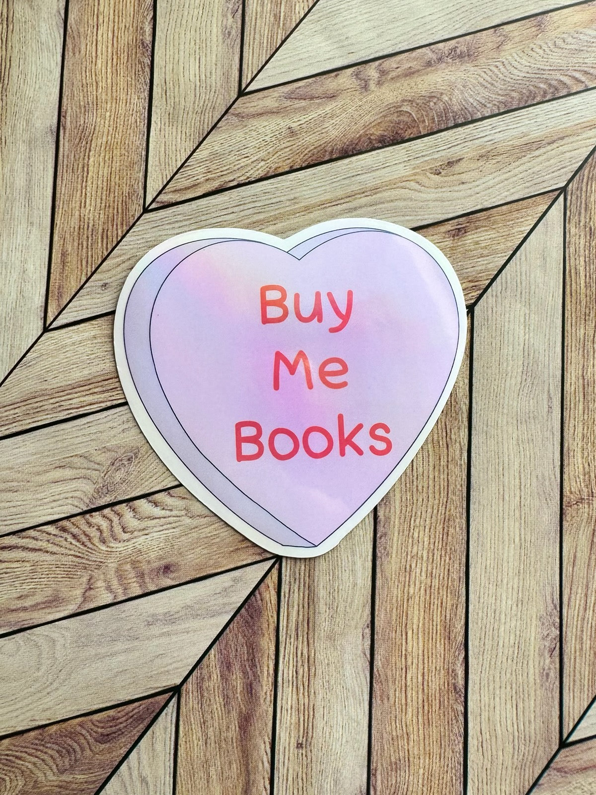 Candy Heart Buy Me Books Sticker
