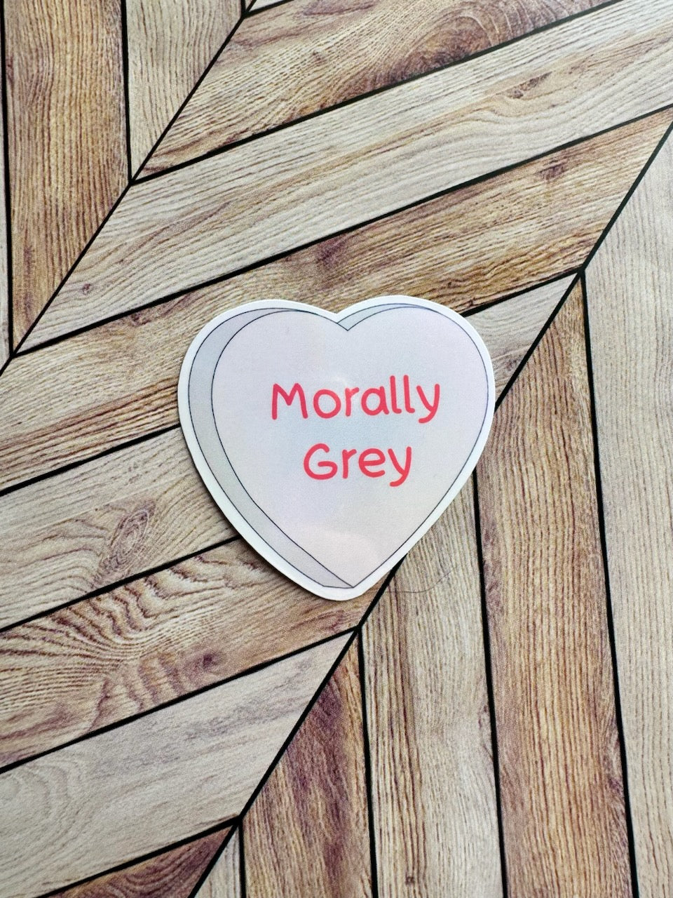 Mini Candy Heart Morally Grey Sticker