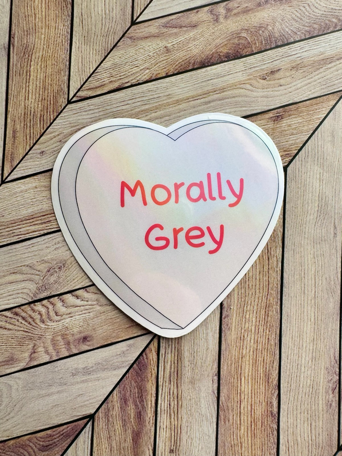Candy Heart Morally Grey Sticker