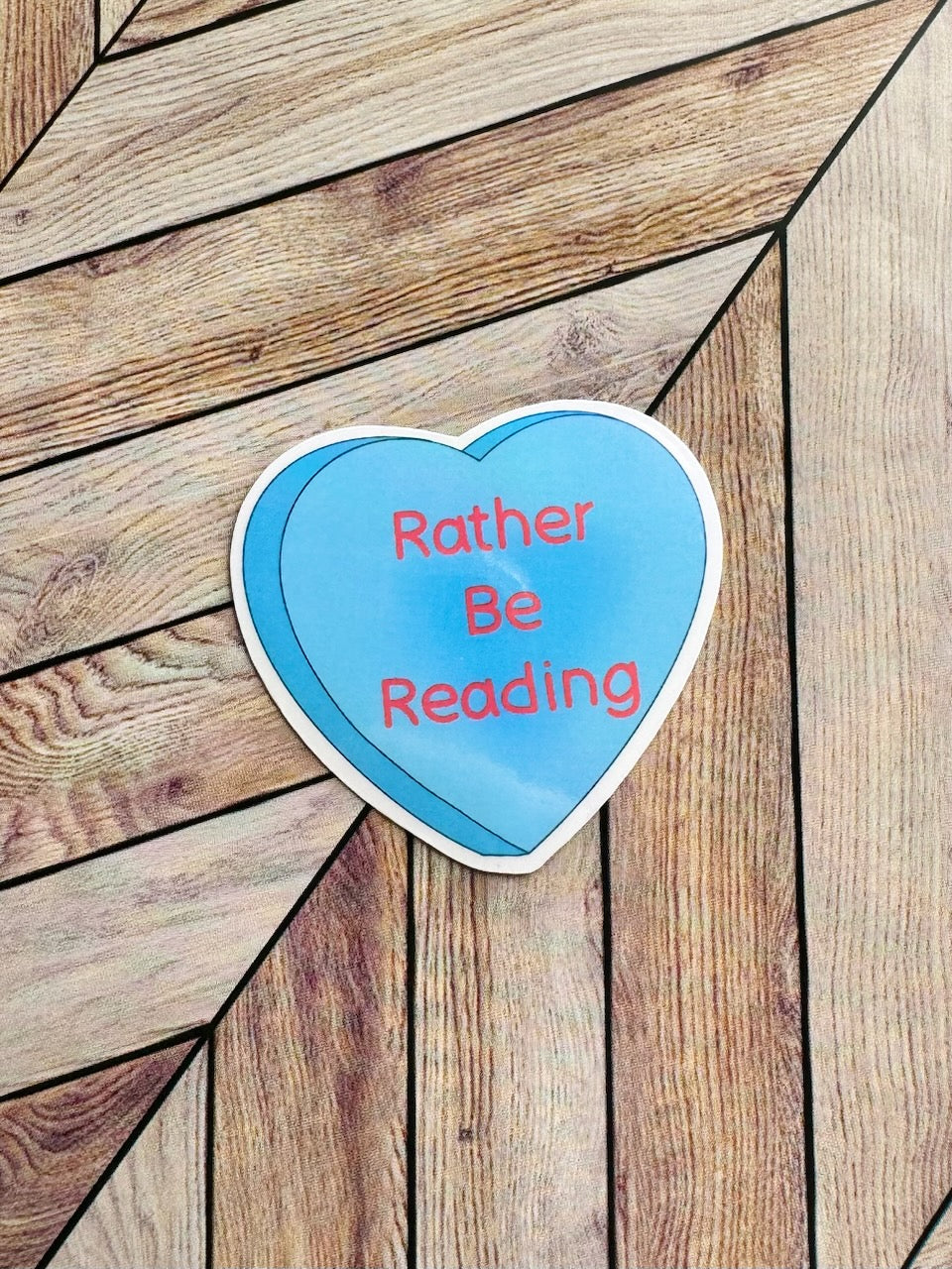 Mini Candy Heart Rather Be Reading Sticker