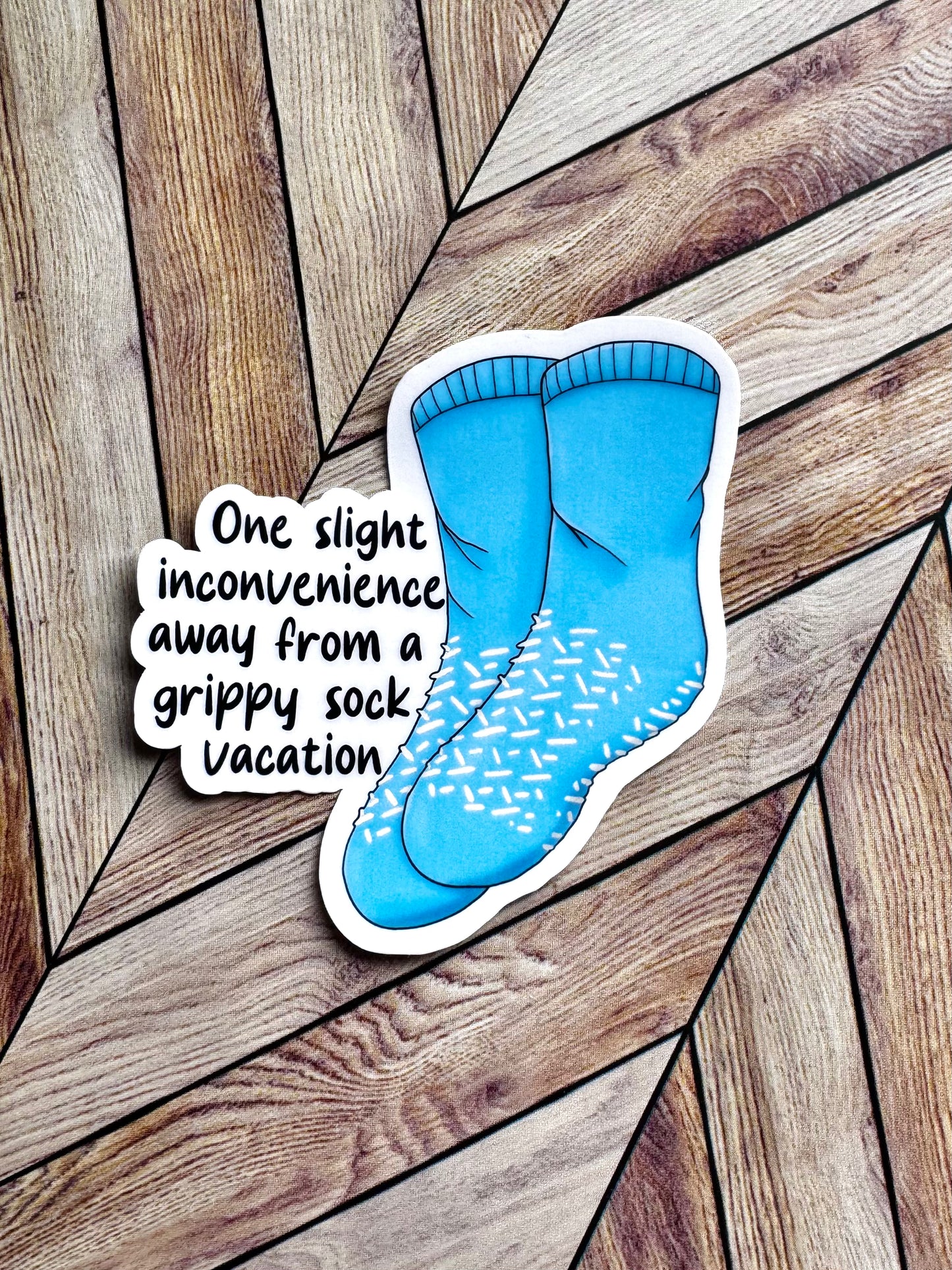 Grippy Sock Vacation Sticker