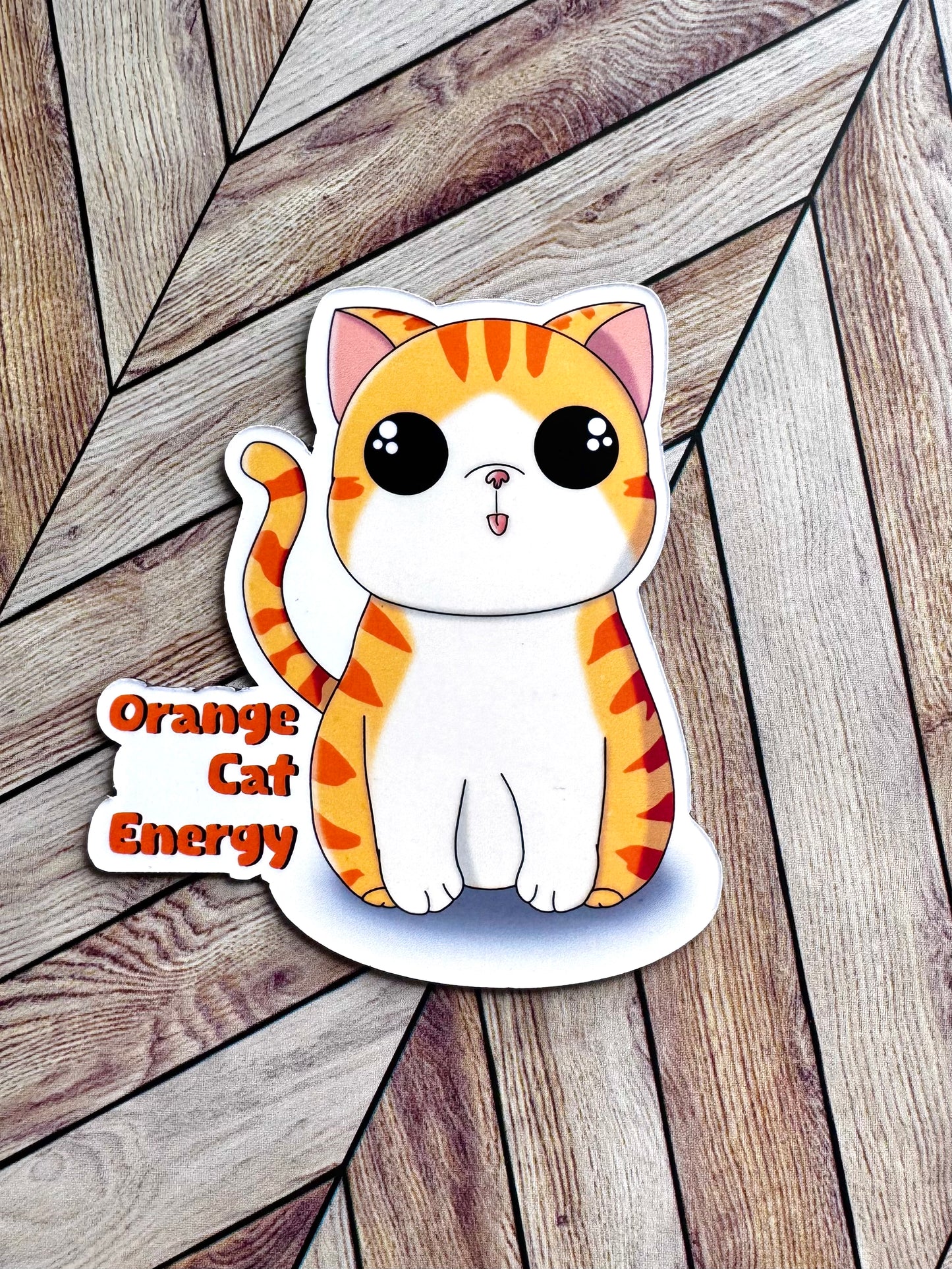 Orange Cat Energy Magnet