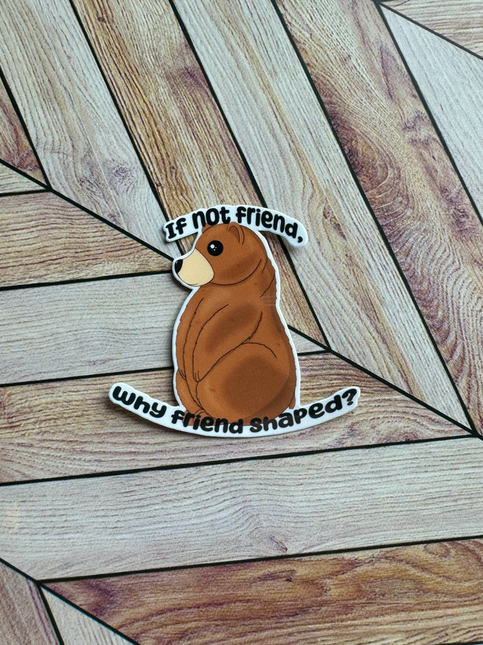 Mini Bear Shaped Friend Sticker