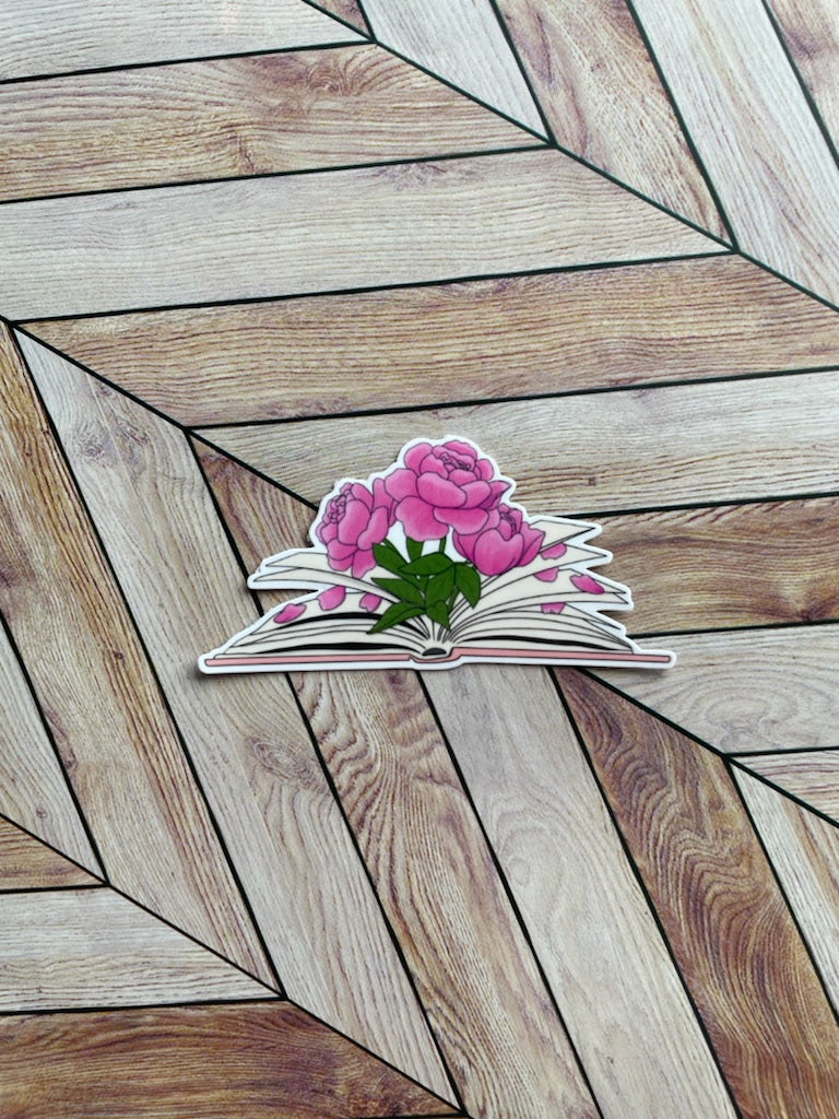 Mini Peony Book Sticker