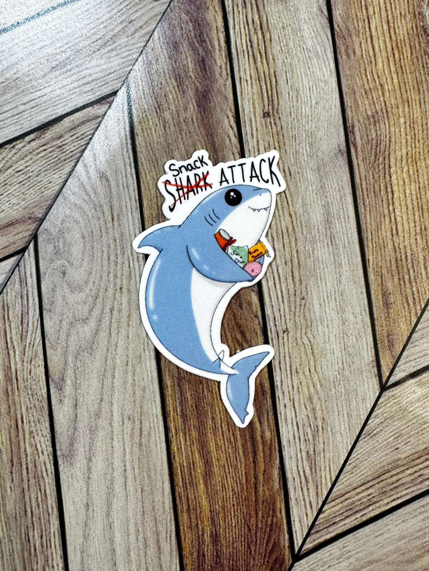 Snack Attack Shark Sticker