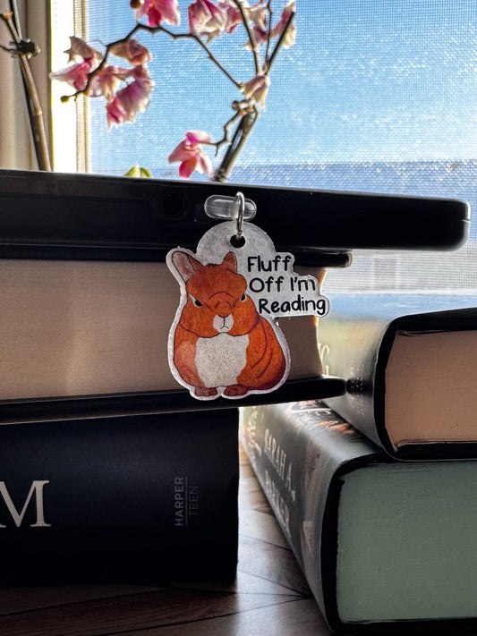Fluff Off I'm Reading Kindle/ Phone Charm