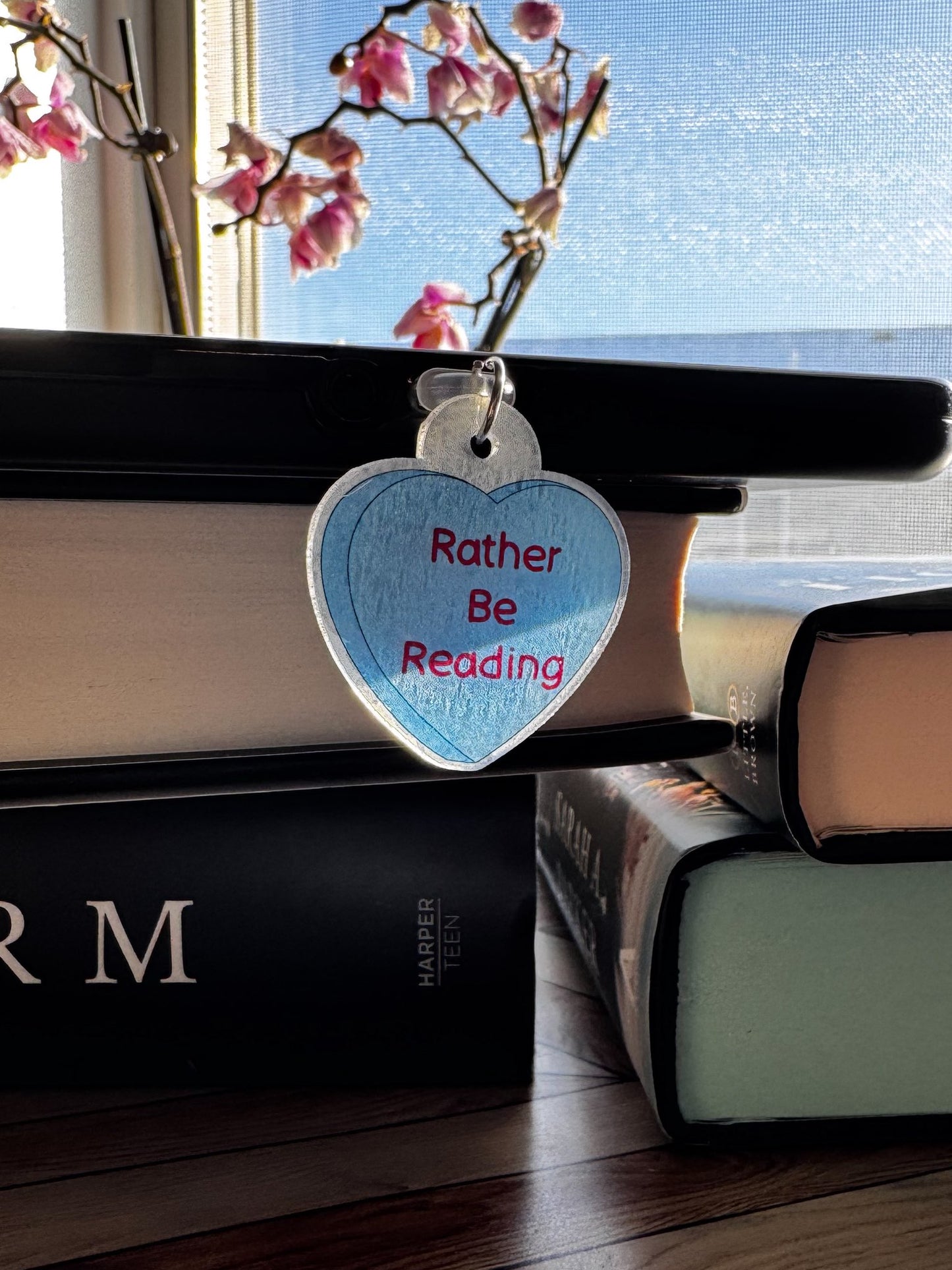Rather Be Reading Candy Heart Kindle/Phone Charm