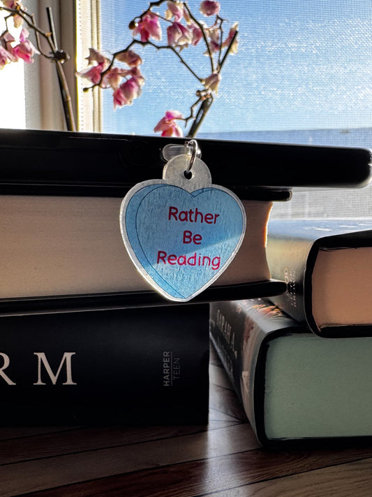 Rather Be Reading Candy Heart Kindle/Phone Charm