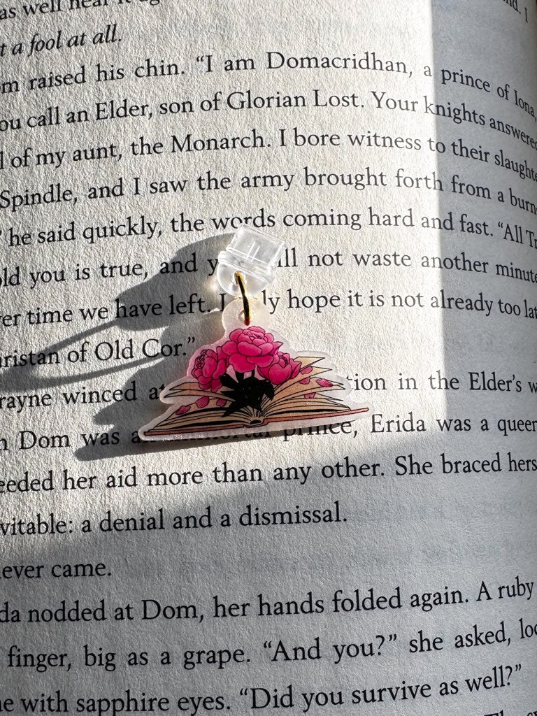 Peony Book Kindle/Phone Charm