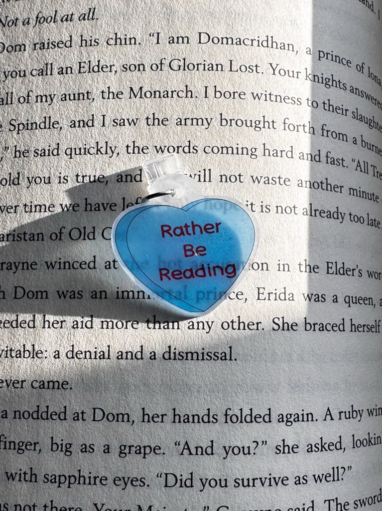 Rather Be Reading Candy Heart Kindle/Phone Charm