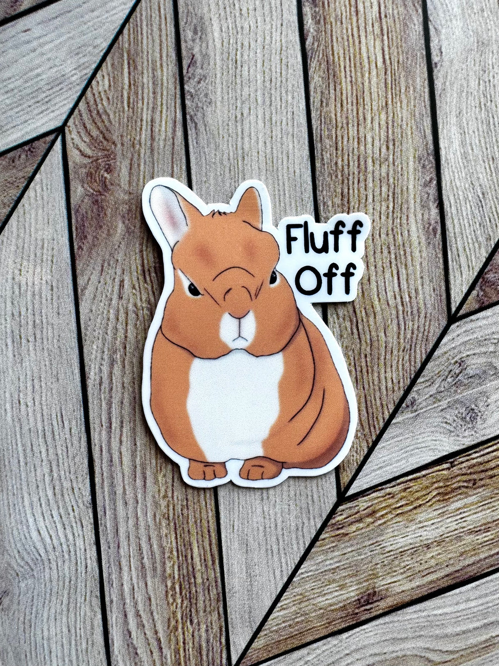 Fluff off bunny Sticker