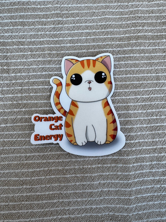 Orange Cat Energy Sticker