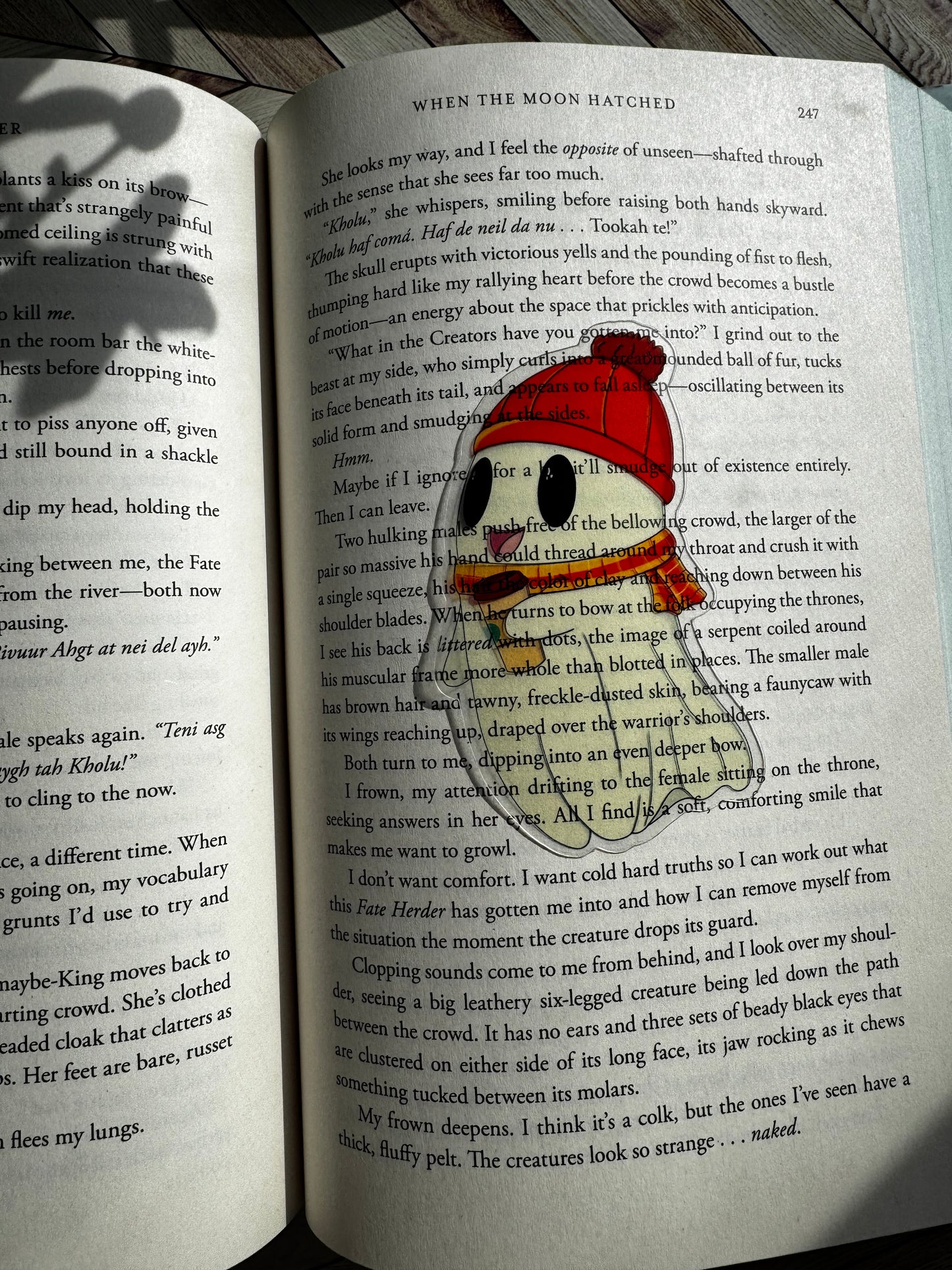 Transparent Cozy Ghoul Bookmark