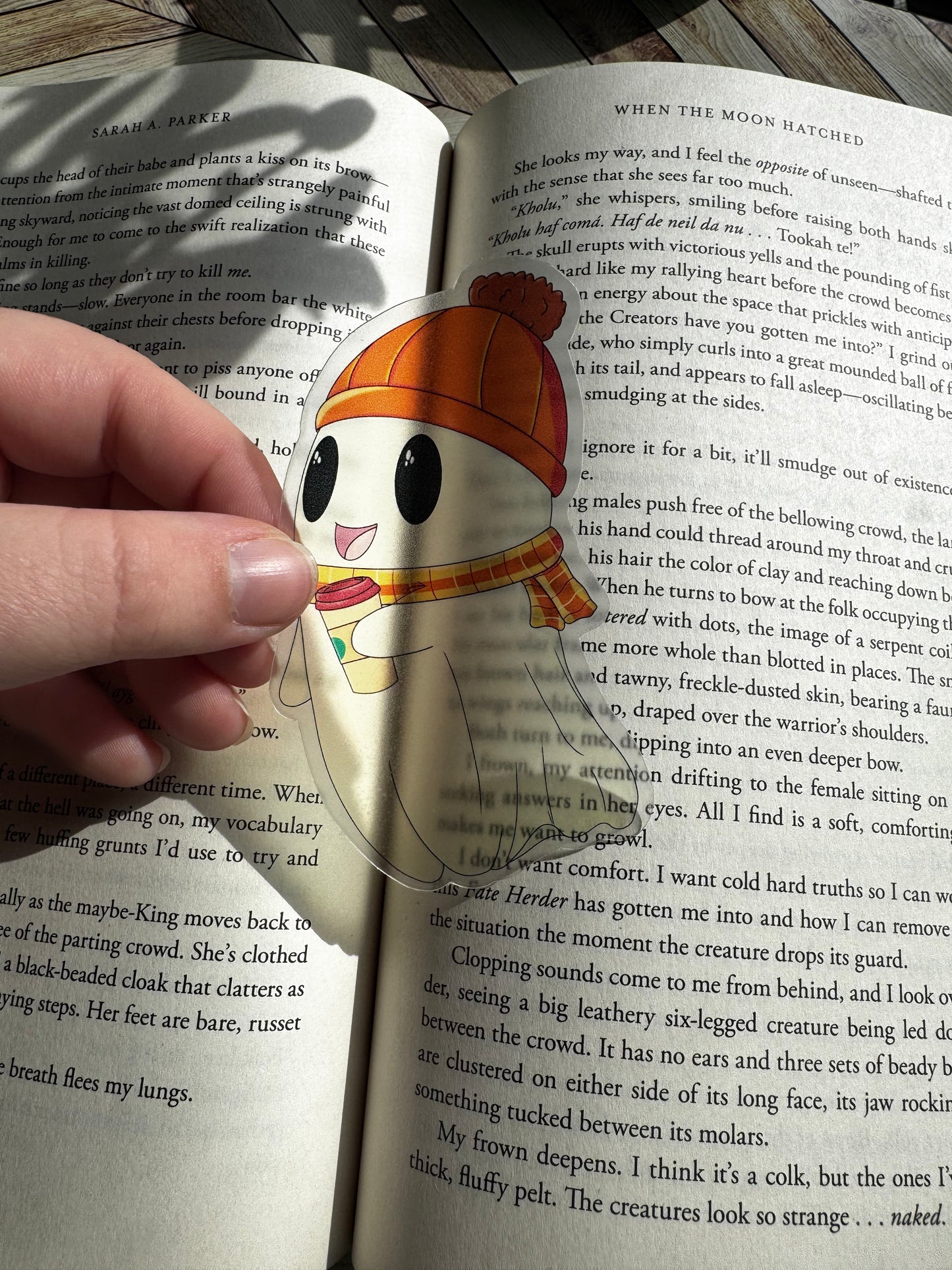Transparent Cozy Ghoul Bookmark