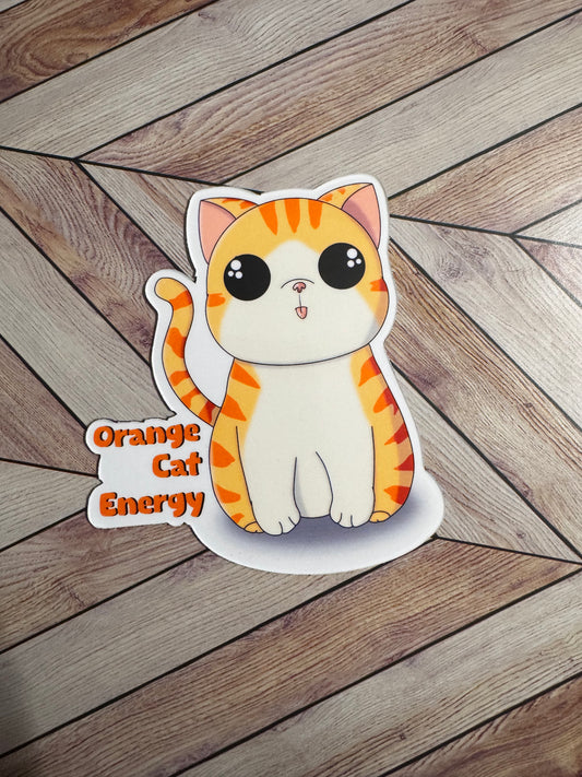 Orange Cat Energy Magnet