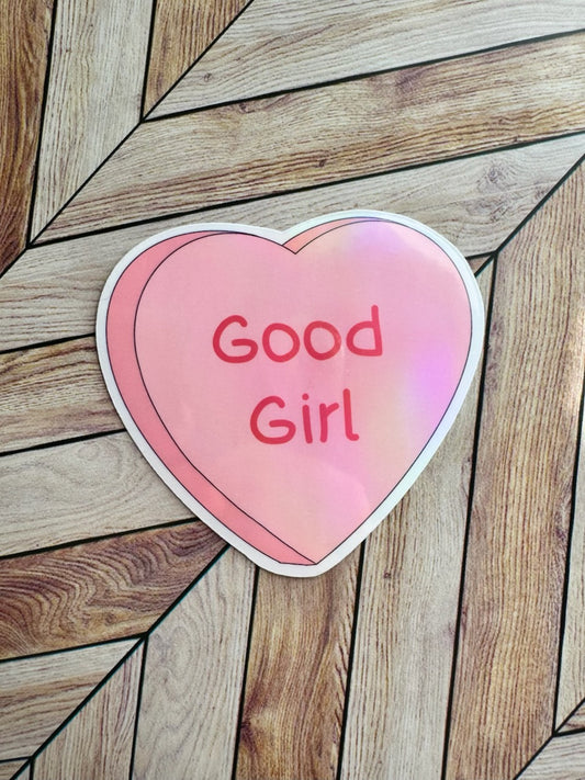 Candy Heart Good Girl Sticker