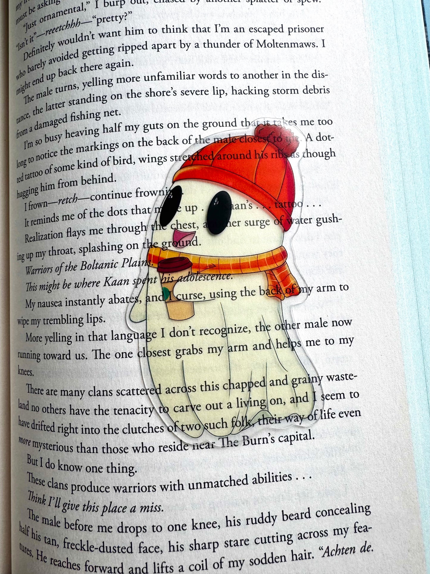 Transparent Cozy Ghoul Bookmark