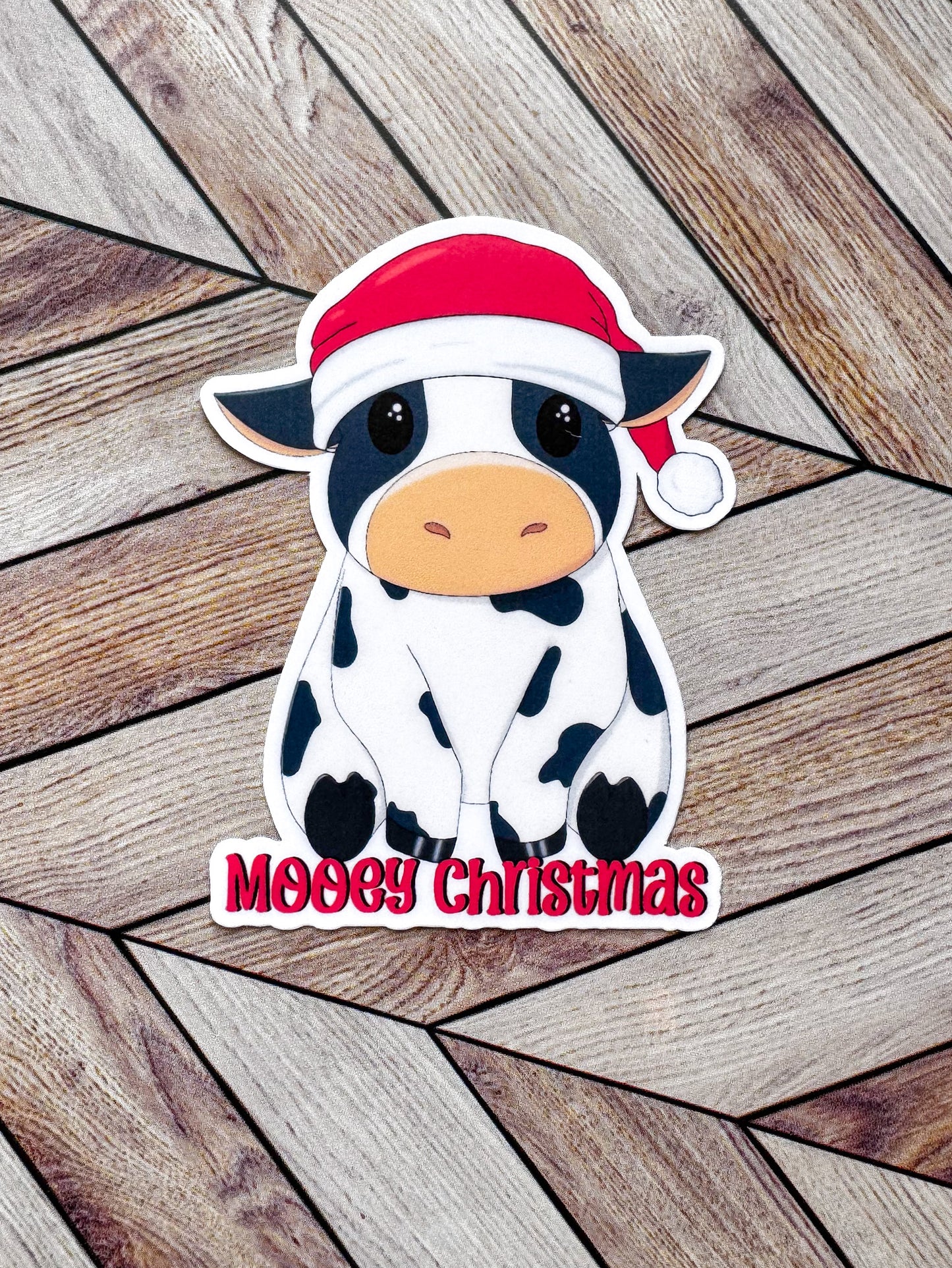Mooey Christmas Cow Sticker