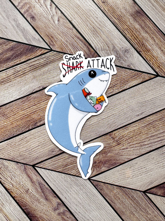 Snack Attack Shark Sticker