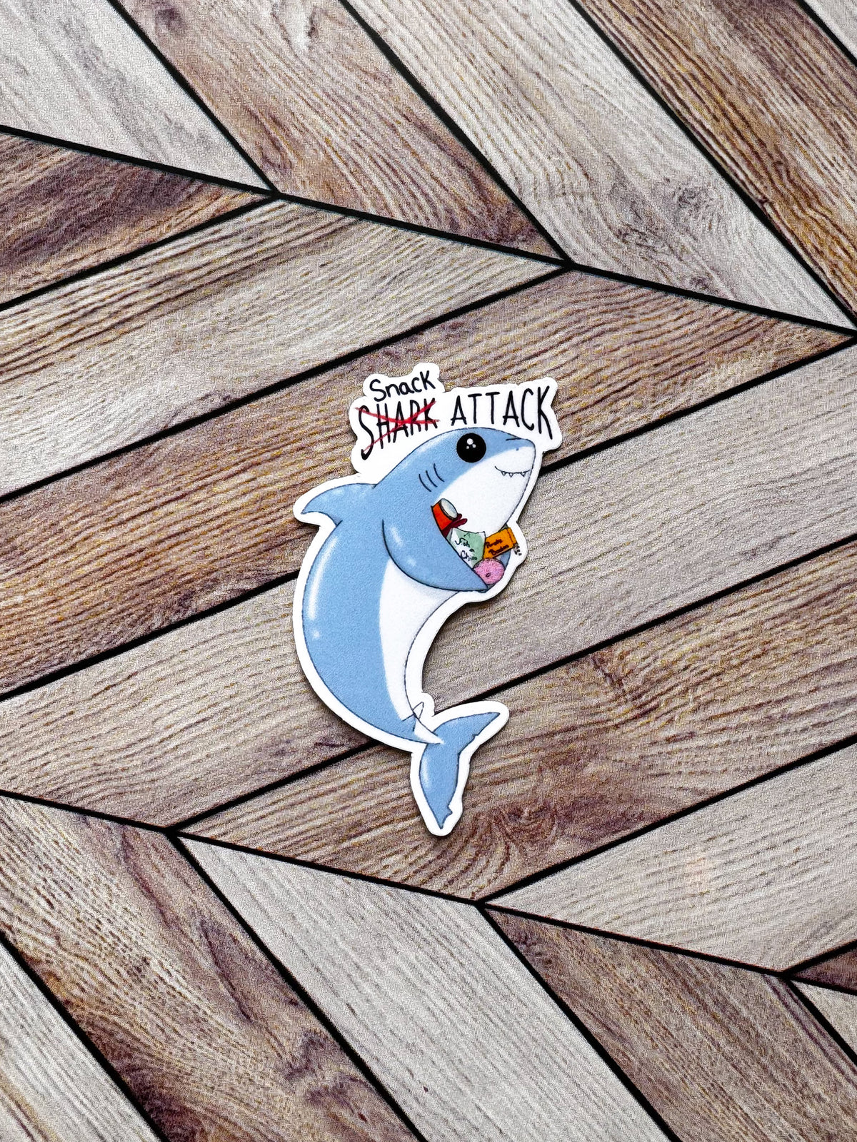 Sticker Bomb Shark Snack Attack Shark Sticker – Jelli Bloom Designs