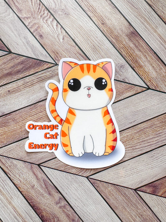Orange Cat Energy Sticker
